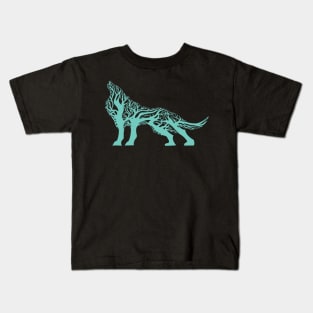 Wolf tree blend cute cool colorful Kids T-Shirt